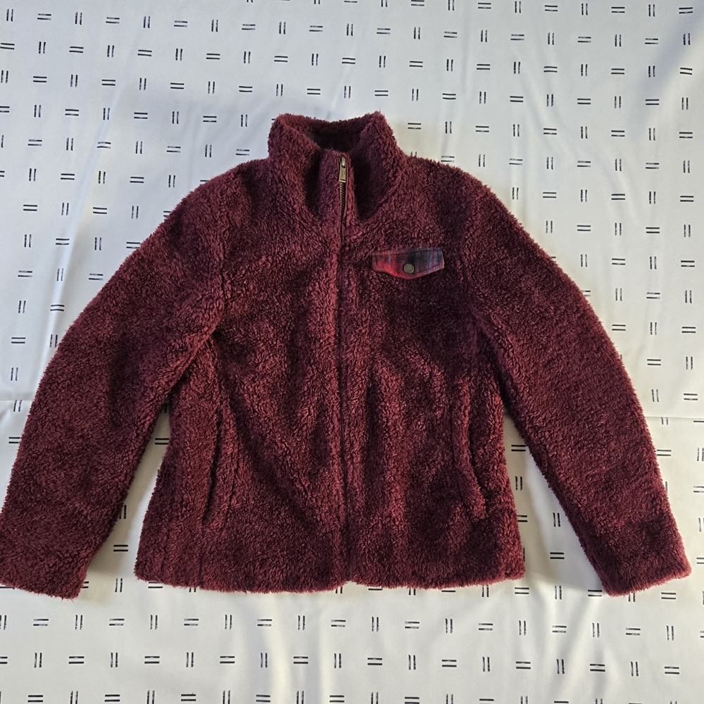Pendleton Fleece Coat - Maroon